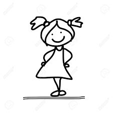225x225 These Cute Girl Stick Figures Are Easy To Draw And Color! Draw