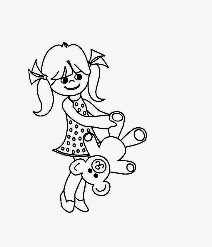 721x842 Colours Drawing Wallpaper Beautiful Little Girl Play Doll Colour