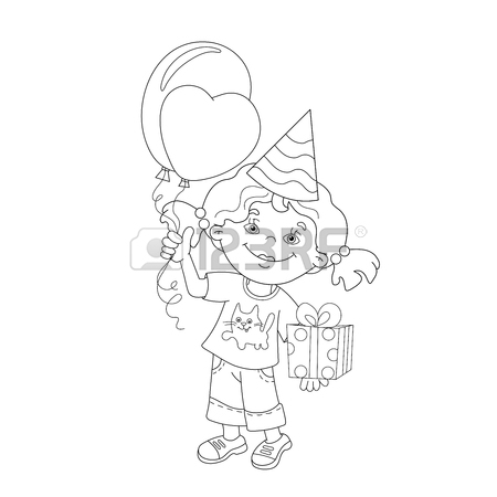 450x450 Coloring Page Outline Of Cartoon Girls Holding Hands. Coloring