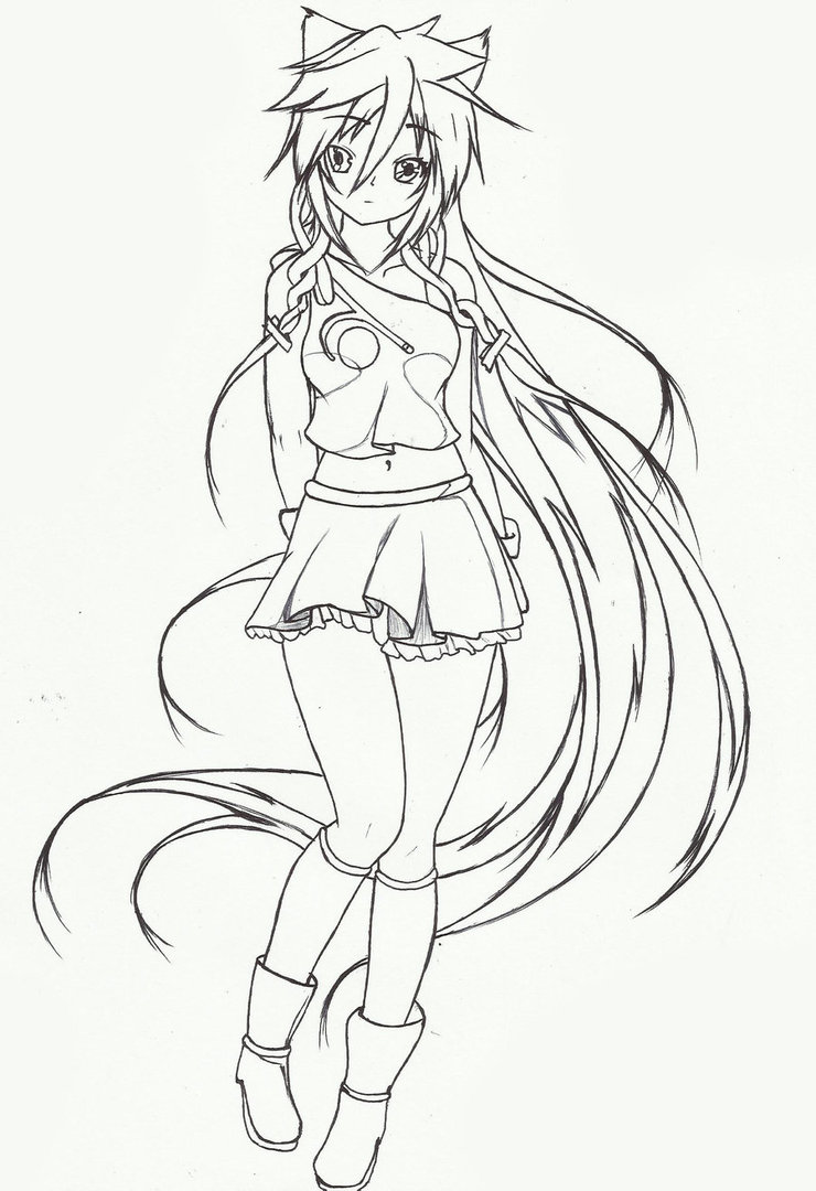 740x1080 Cat Girl Sketch By Carldraw
