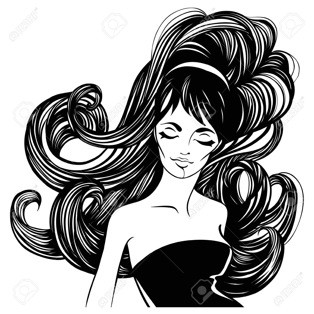 1300x1300 Fashion Beautiful Woman With Long Curly Hair. Royalty Free