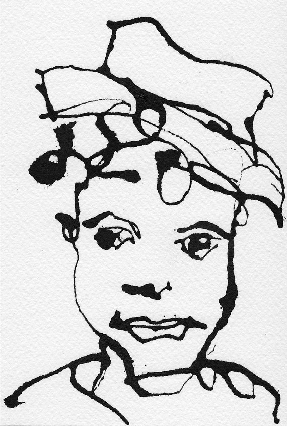 570x844 Art Pen And Ink Drawing Portrait Curly Hair Woman By Vhmckenzie