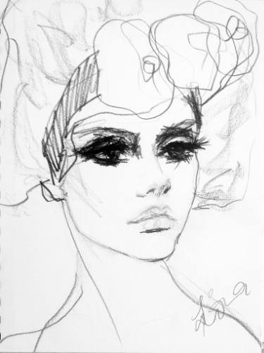 375x502 Saatchi Art Artist Fiona Maclean Drawing, With Flower