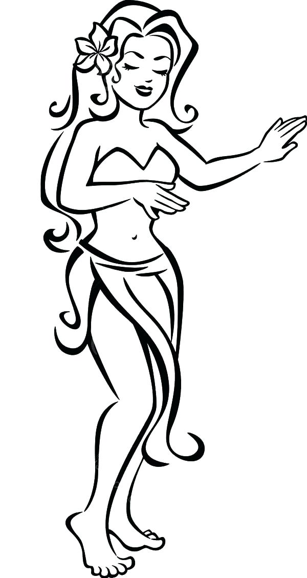 600x1129 Hair Coloring Pages Free Beautiful Hula Girl Sky Lovely