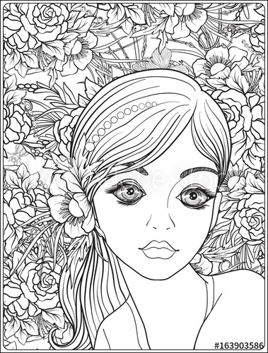 379x500 A Young Beautiful Girl With A Wreath Of Flowers On Her Head.