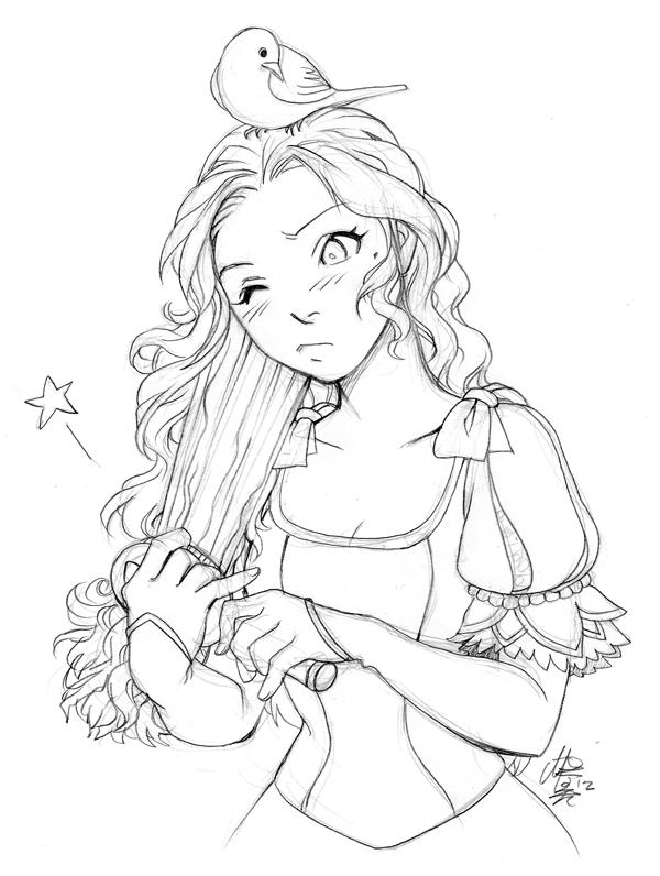 600x796 Brushing Her Hair By Zombiesmile