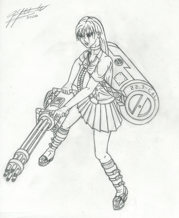 620x756 Mini Gun Girl By Project86xero