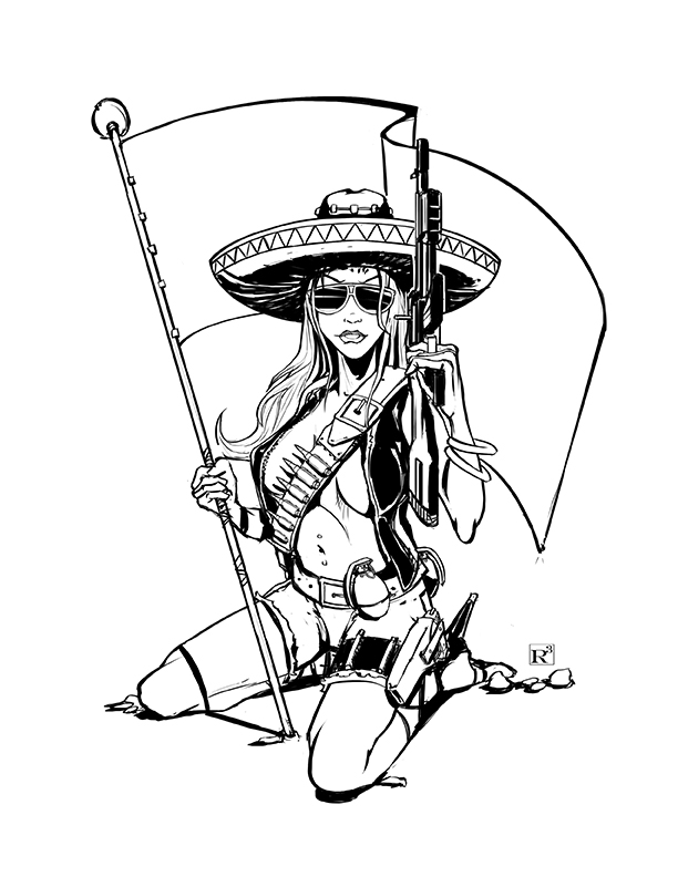 Girl With Gun Drawing at GetDrawings | Free download