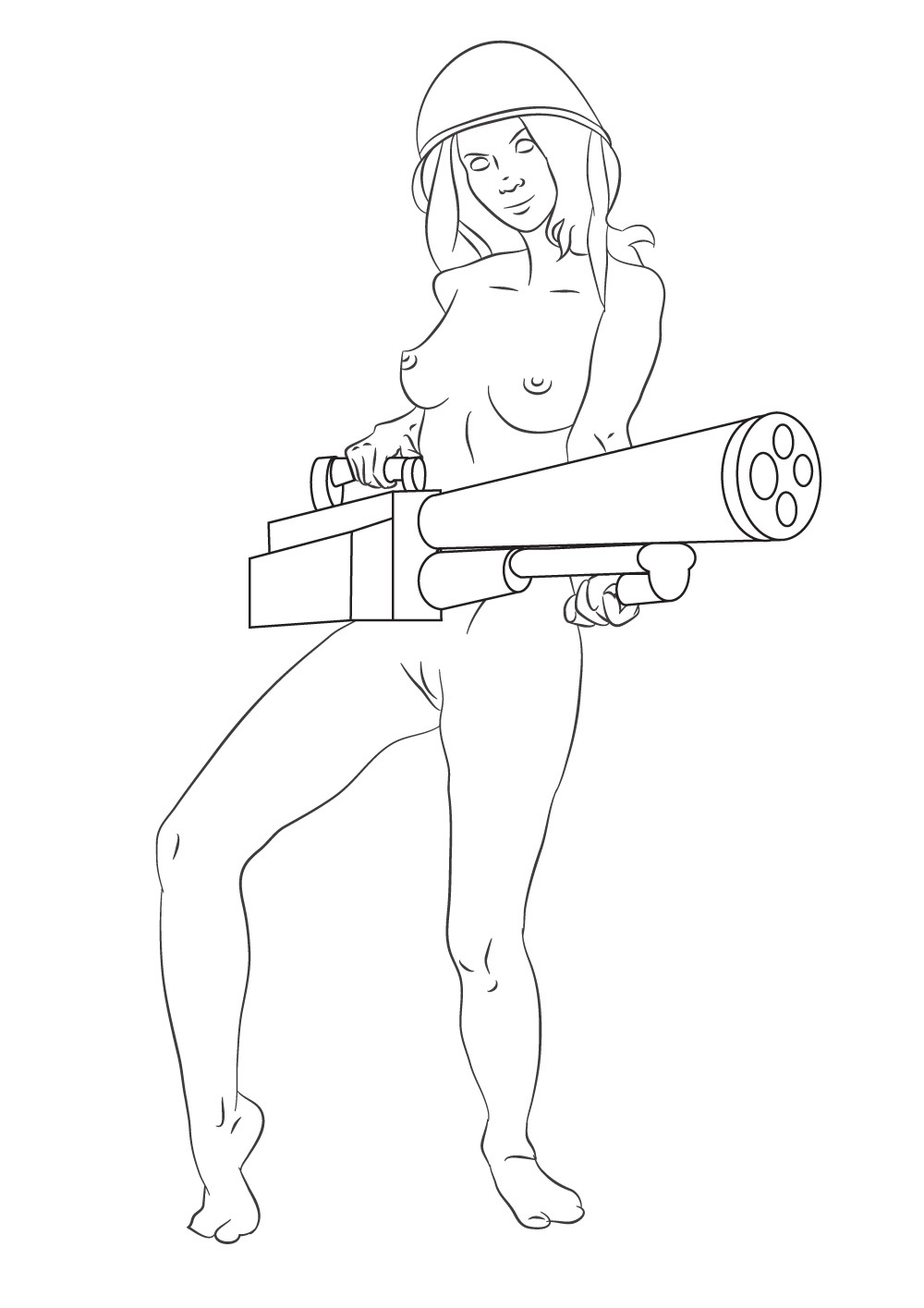 1000x1415 Sexy Army Girl (Big F King Gun) By Aegipan 2d Comicscartoons