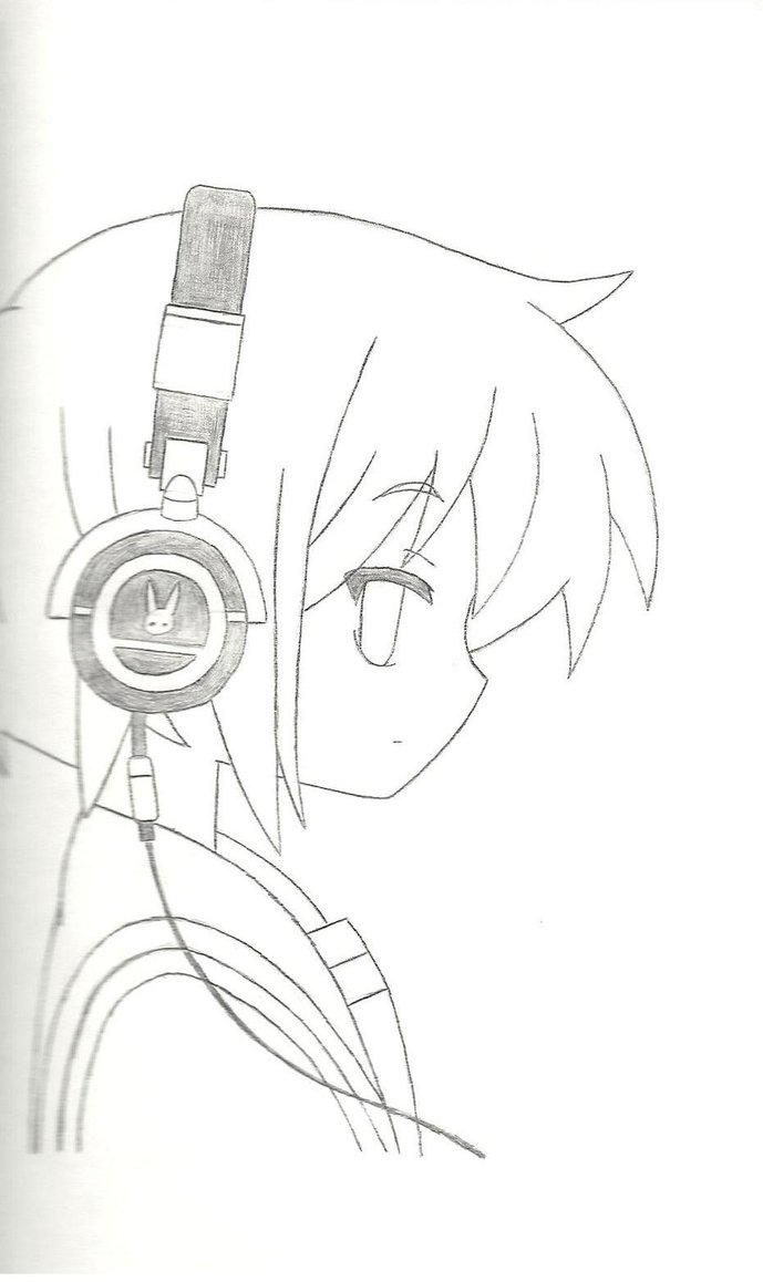 Girl With Headphones Drawing at GetDrawings | Free download