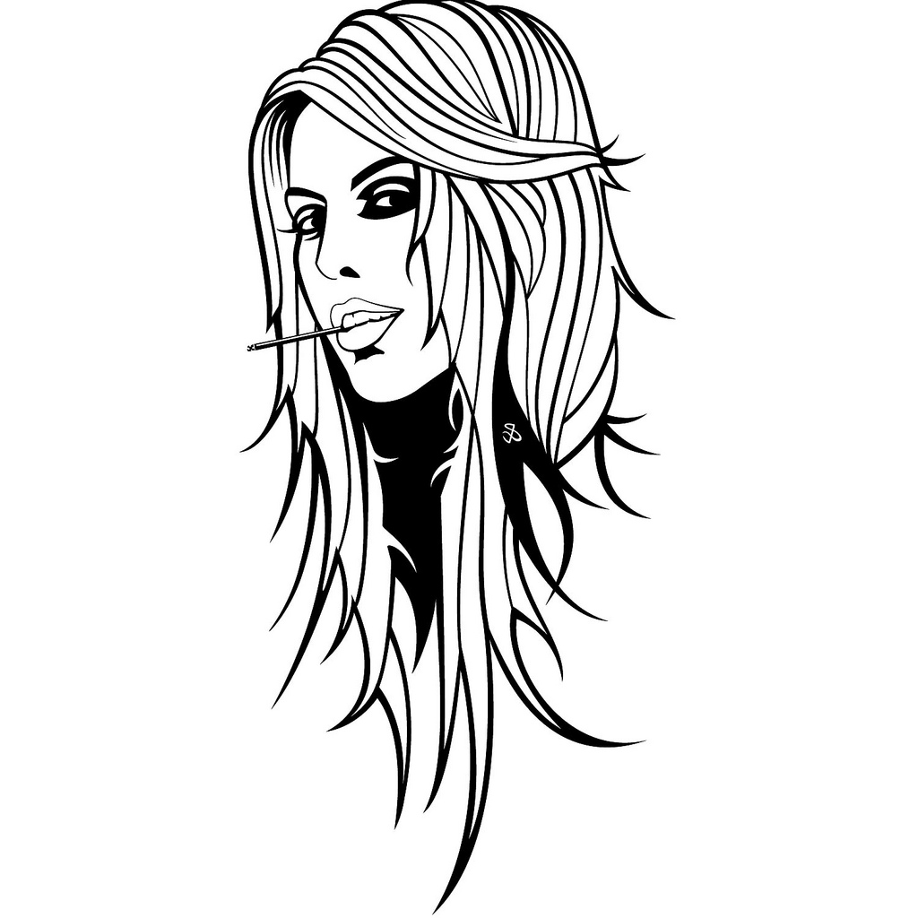 1024x1024 Girl With Long Hair And Thin Cigar If You Use This Image,