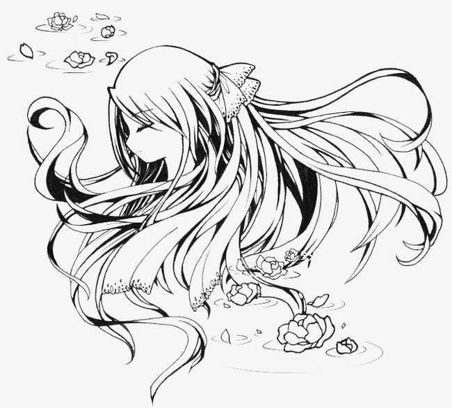 650x586 Kawaii Beauty, Beautiful Girl, Long Hair, Simple Png And Psd File