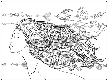 450x341 Young Beautiful Girl With Elven Ears And Long Hair And Beads