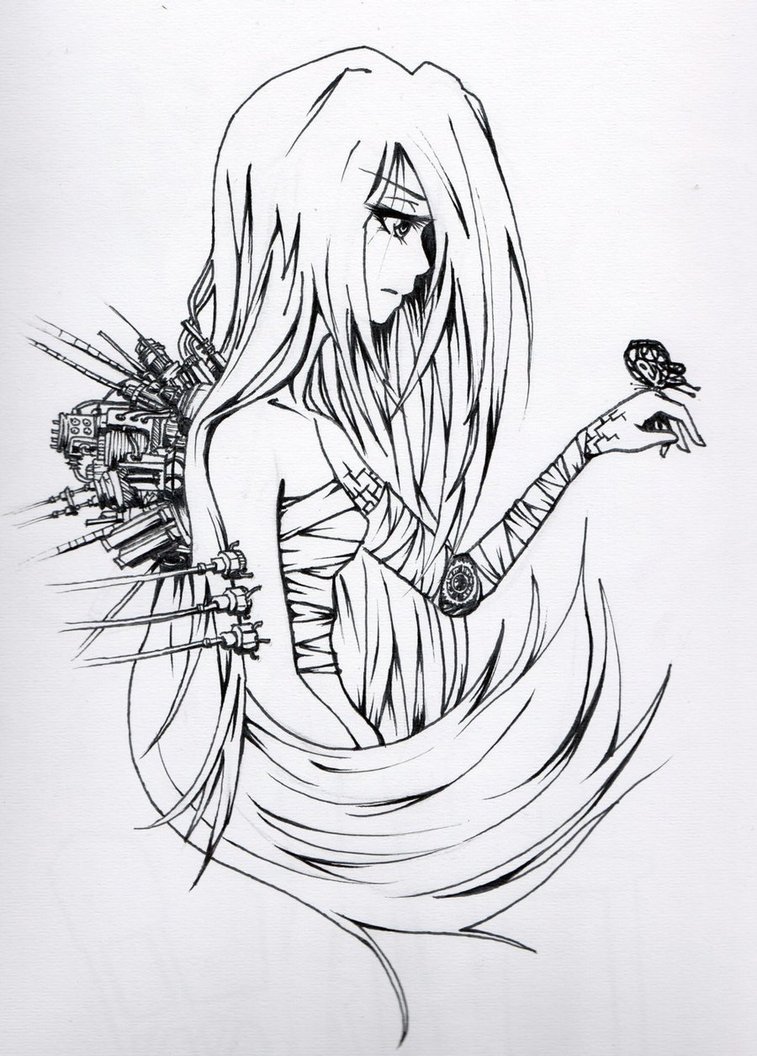 757x1056 Anime Girl By Flinglongchop