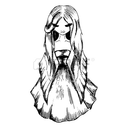 450x450 Warrior Elf Girl Red Haired Anime Manga Cartoon Vector. Royalty