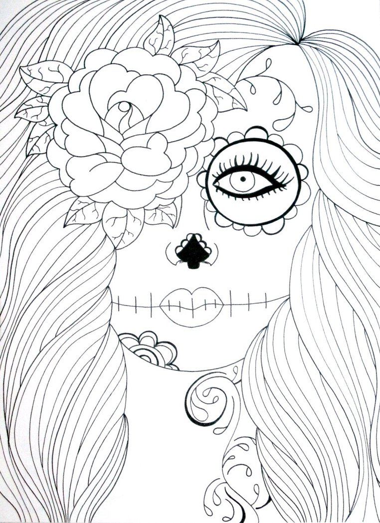 Girl With Rose Drawing at GetDrawings | Free download