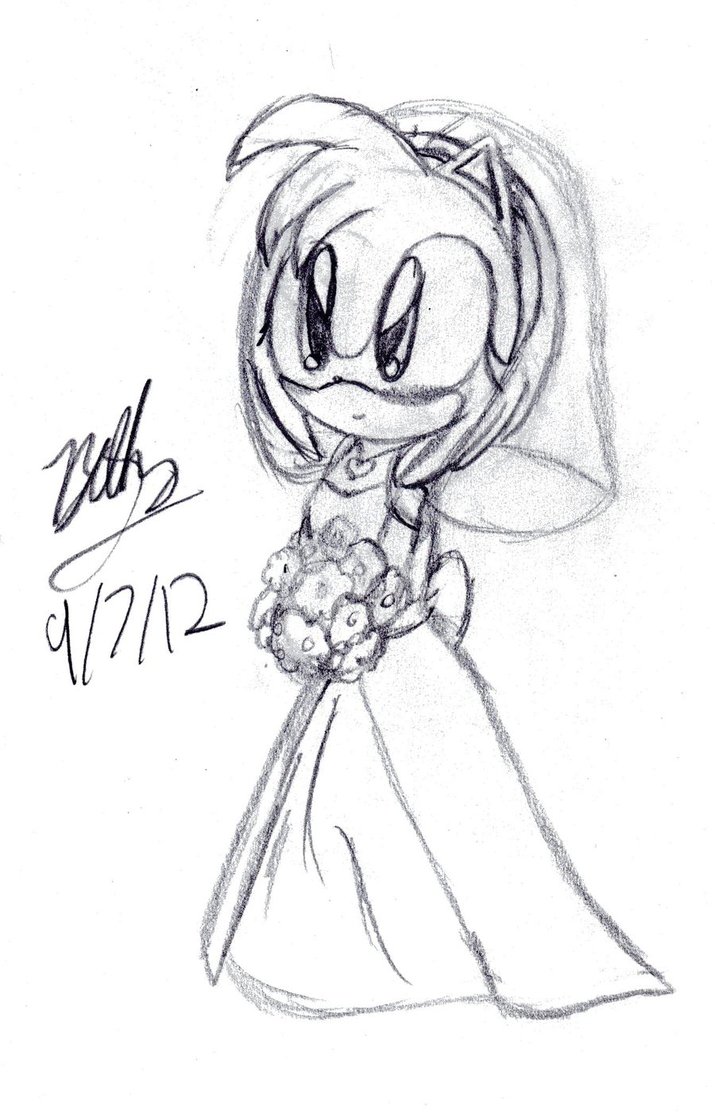715x1117 Amy Rose In A Wedding Dress By Bluepenguingirl