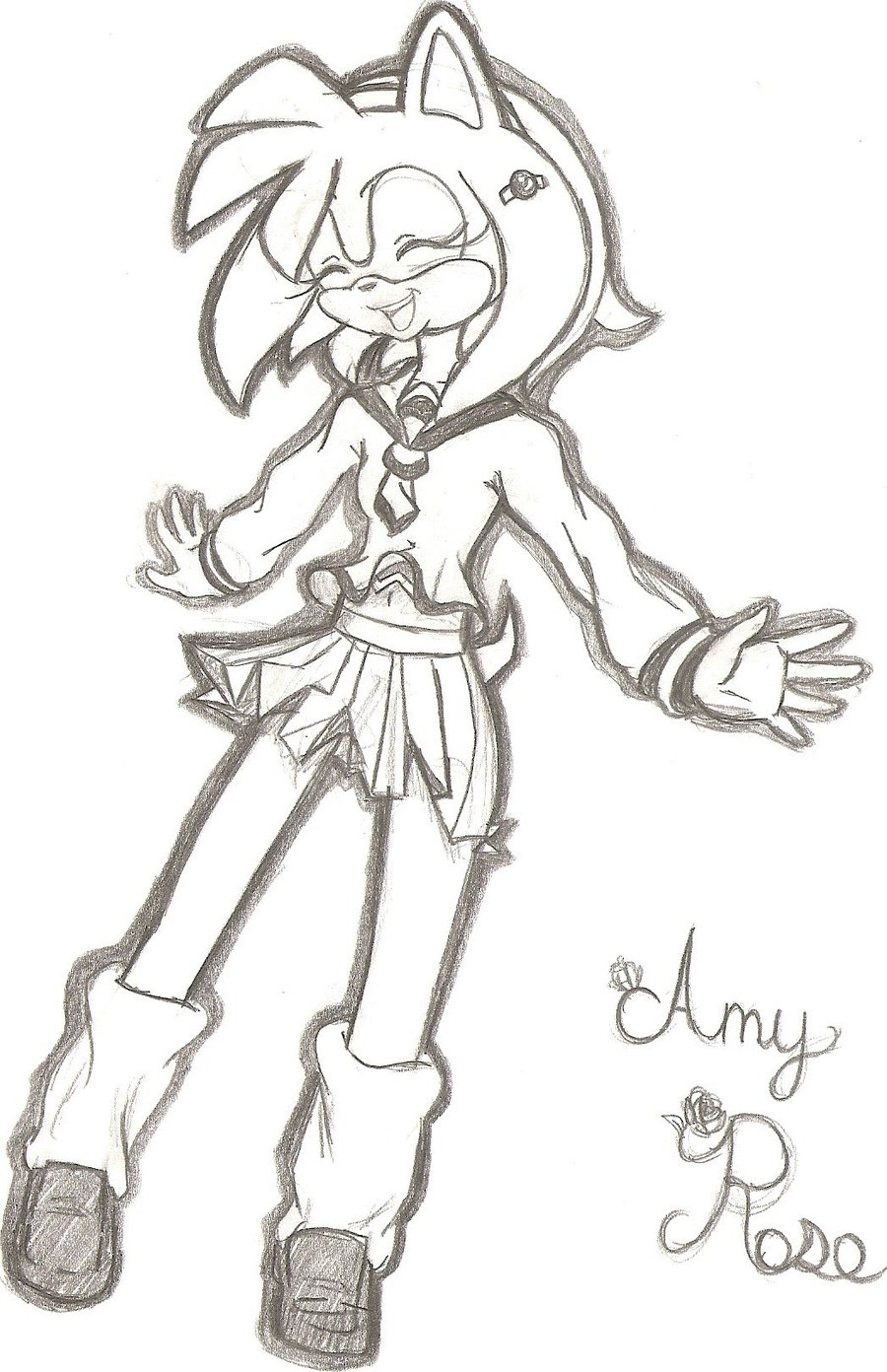 900x1392 Amy Rose School Girl Outfit By Darkroseblood