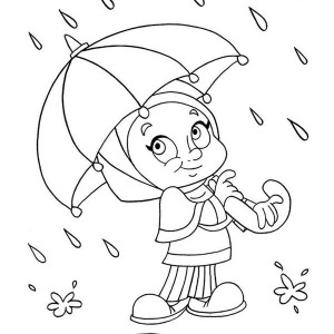 Girl With Umbrella Drawing