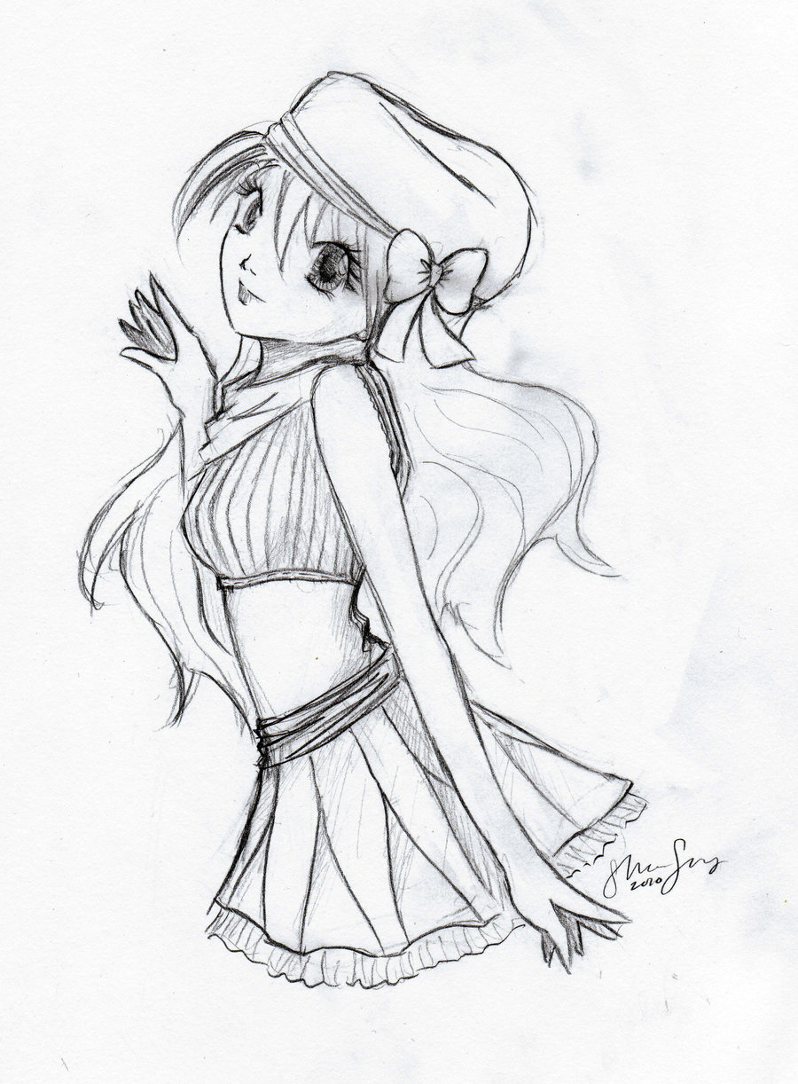 900x1222 Simple Girl Sketch Full Girl With Umbrella Drawing Umbrella Girl