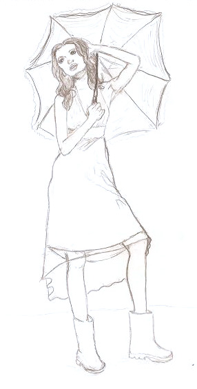 286x565 Sketch Drawing Umbrella Girl By Jennylewis85