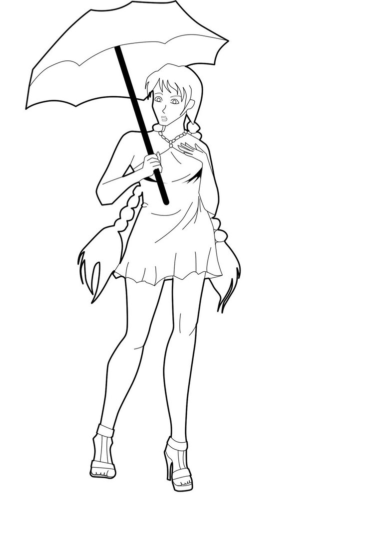 745x1071 The Umbrella Girl Lineart By Sonadora100