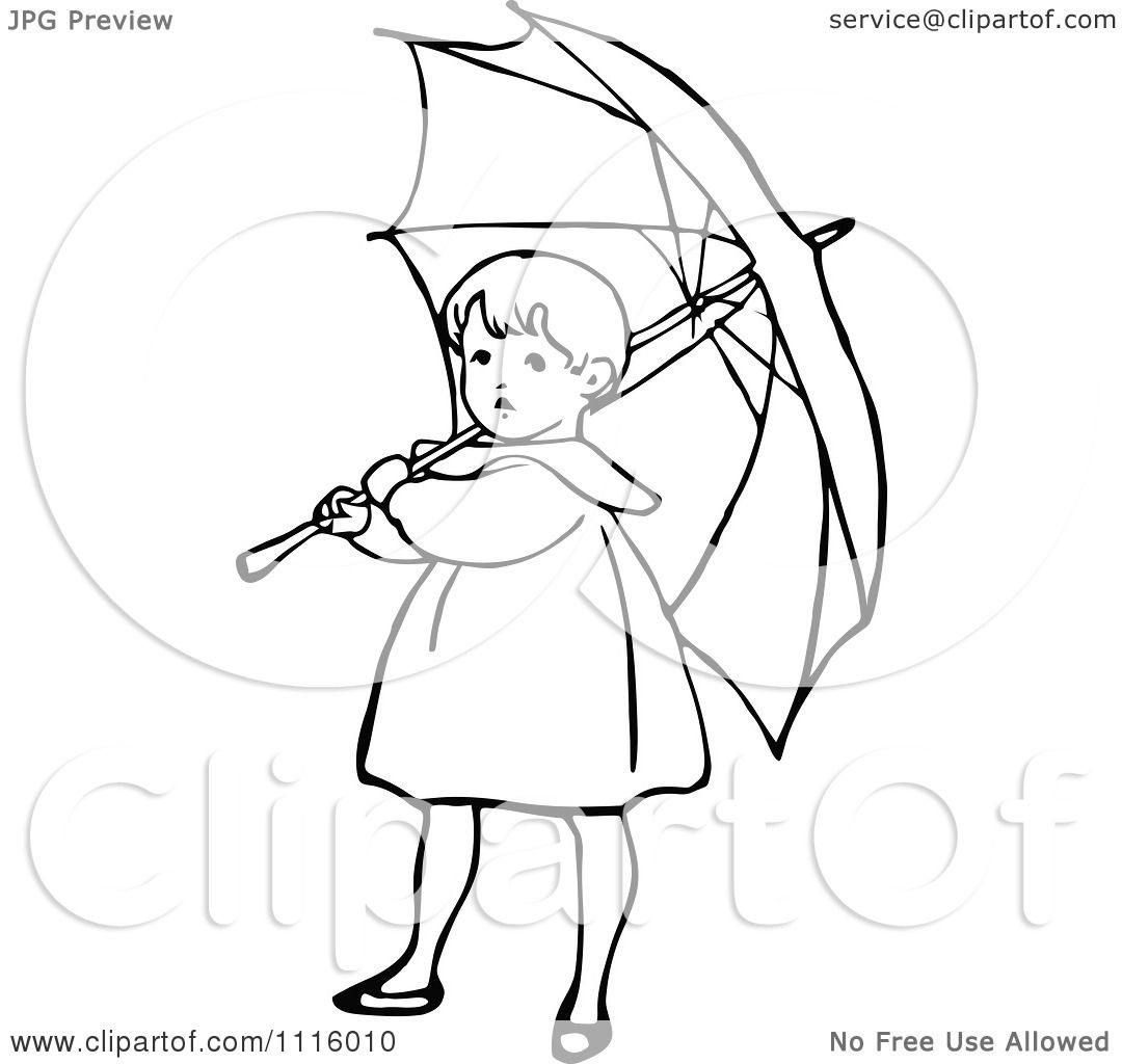 1080x1024 Clipart Retro Vintage Black And White Girl With An Umbrella 1
