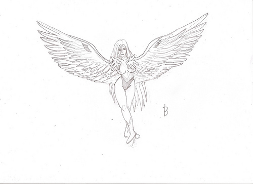500x364 Photos Girl With Wings Drawing,
