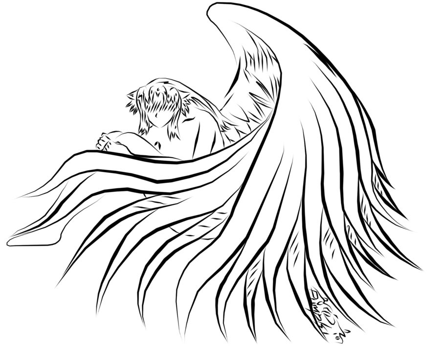 Girl With Wings Drawing at GetDrawings | Free download
