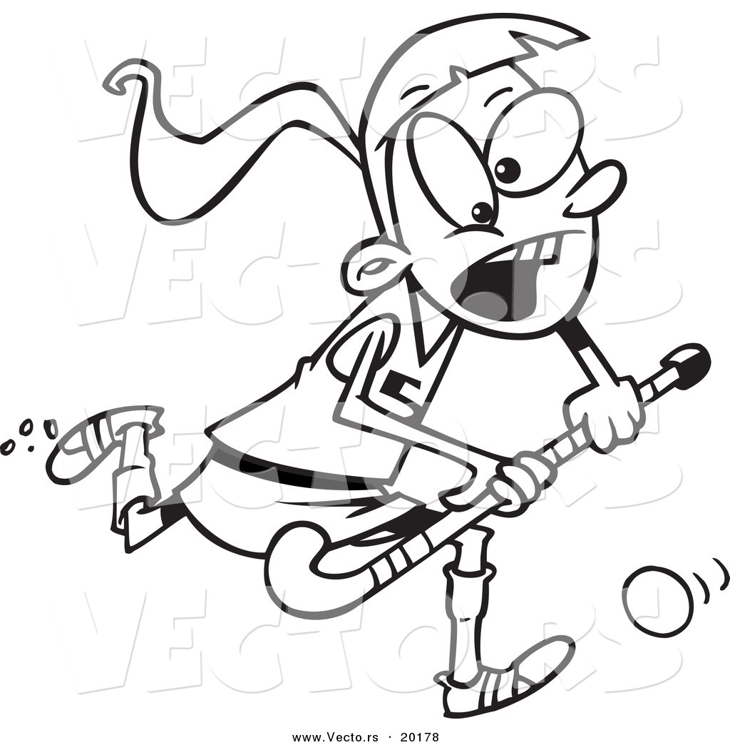 1024x1044 Vector Of A Cartoon Girl Playing Field Hockey