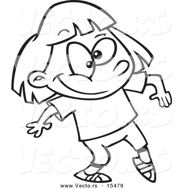 600x620 Vector Of A Cartoon Dancing Jazzercise Girl