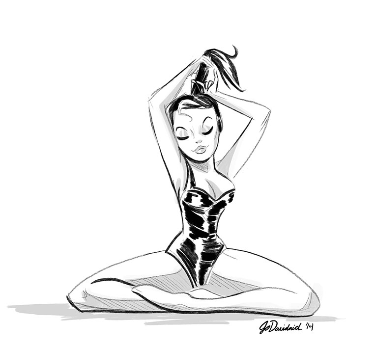 765x705 Girls Drawing Girls Putting Up Hair In Lotus