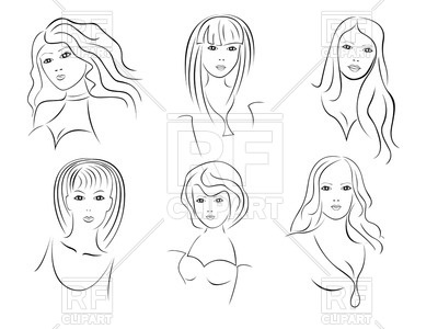 400x300 Portraits Of Beautiful Young Women In Contour Style
