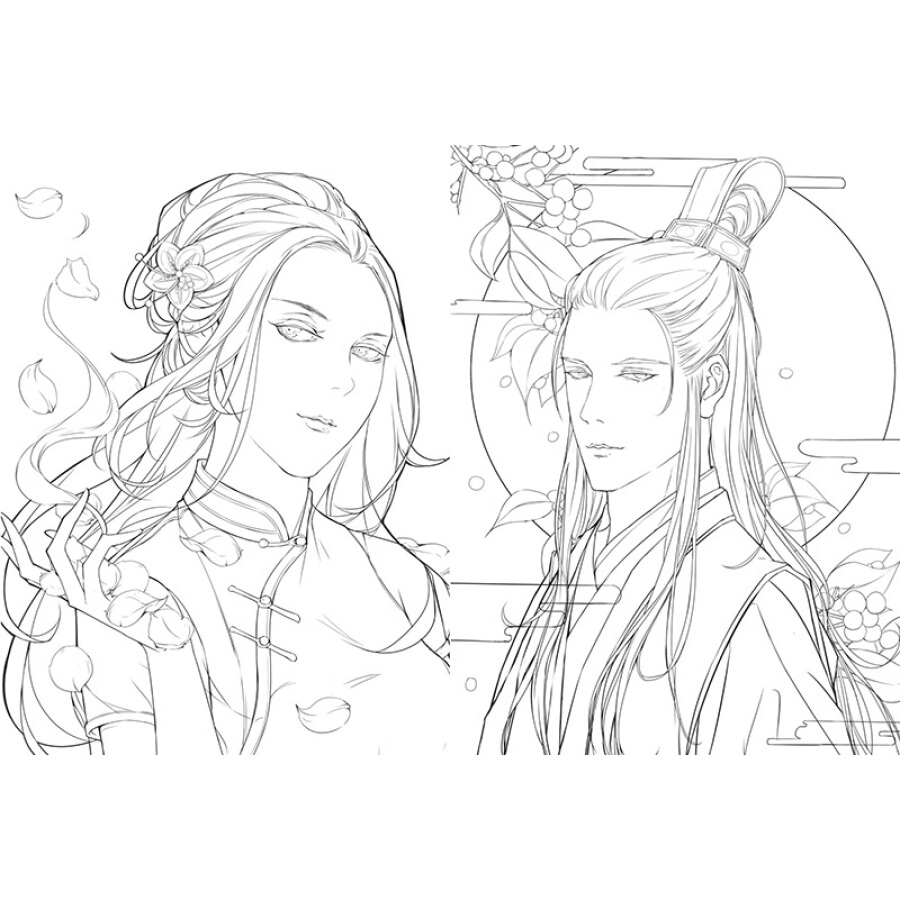 900x900 Chinese Sketch Figure Line Ancient Girls Drawing Painting Art Book