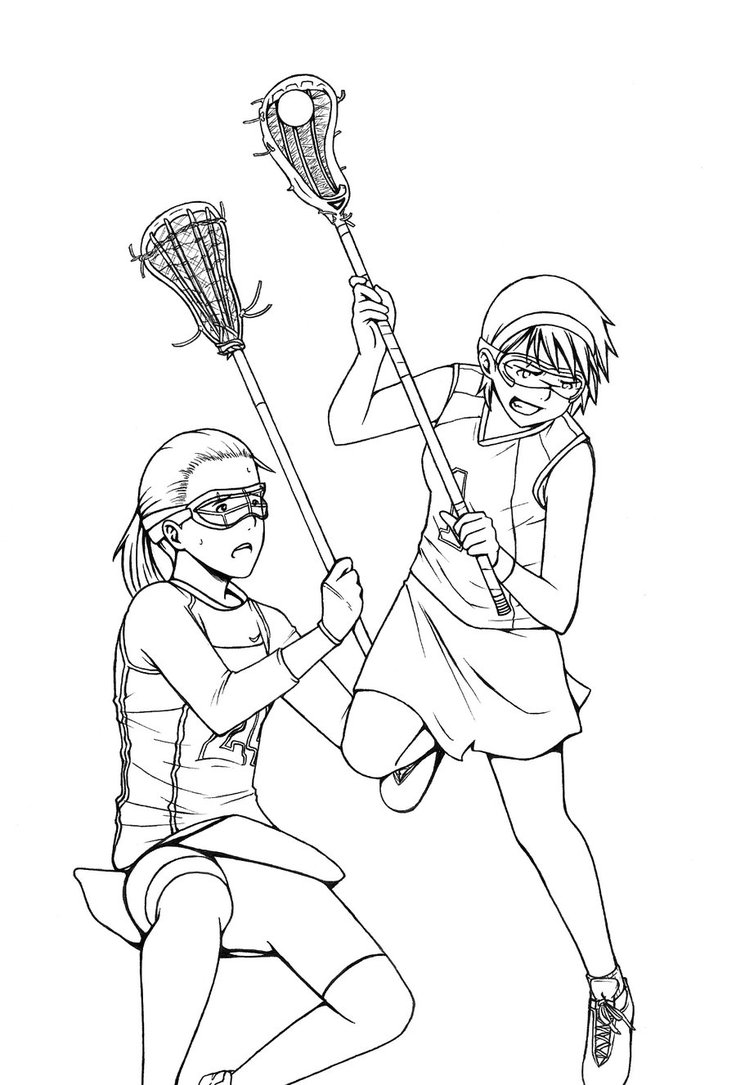 736x1085 Girls Lacrosse By Kikaiart