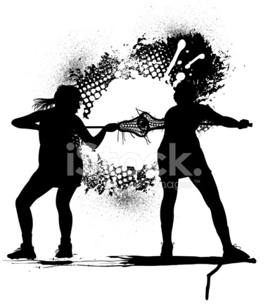 381x439 Lacrosse Face Off Girls Stock Vector