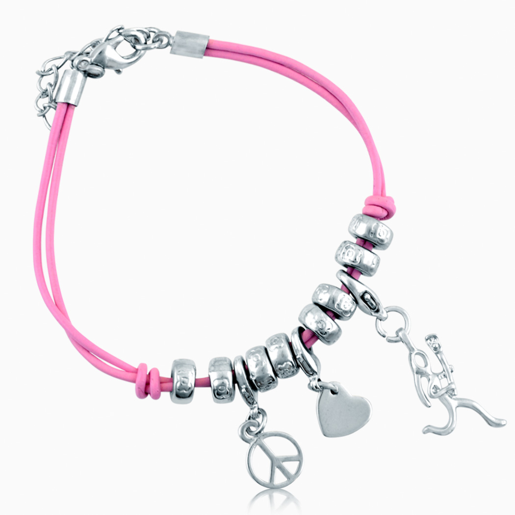 1050x1050 Love. Lacrosse Girl (Stick Figure) Silver Charm Bracelet