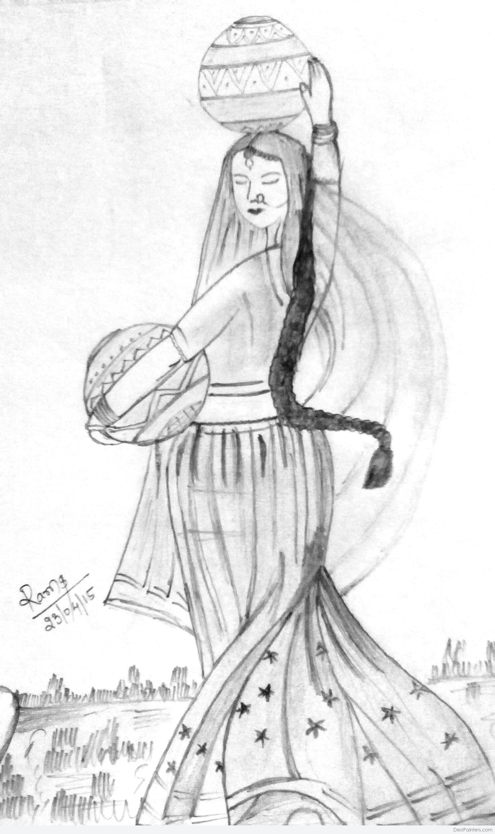 1728x2910 Photos Pencil Sketches Of Girl With Guitar,