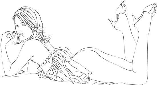 550x298 Vector Girls Pencil Sketches