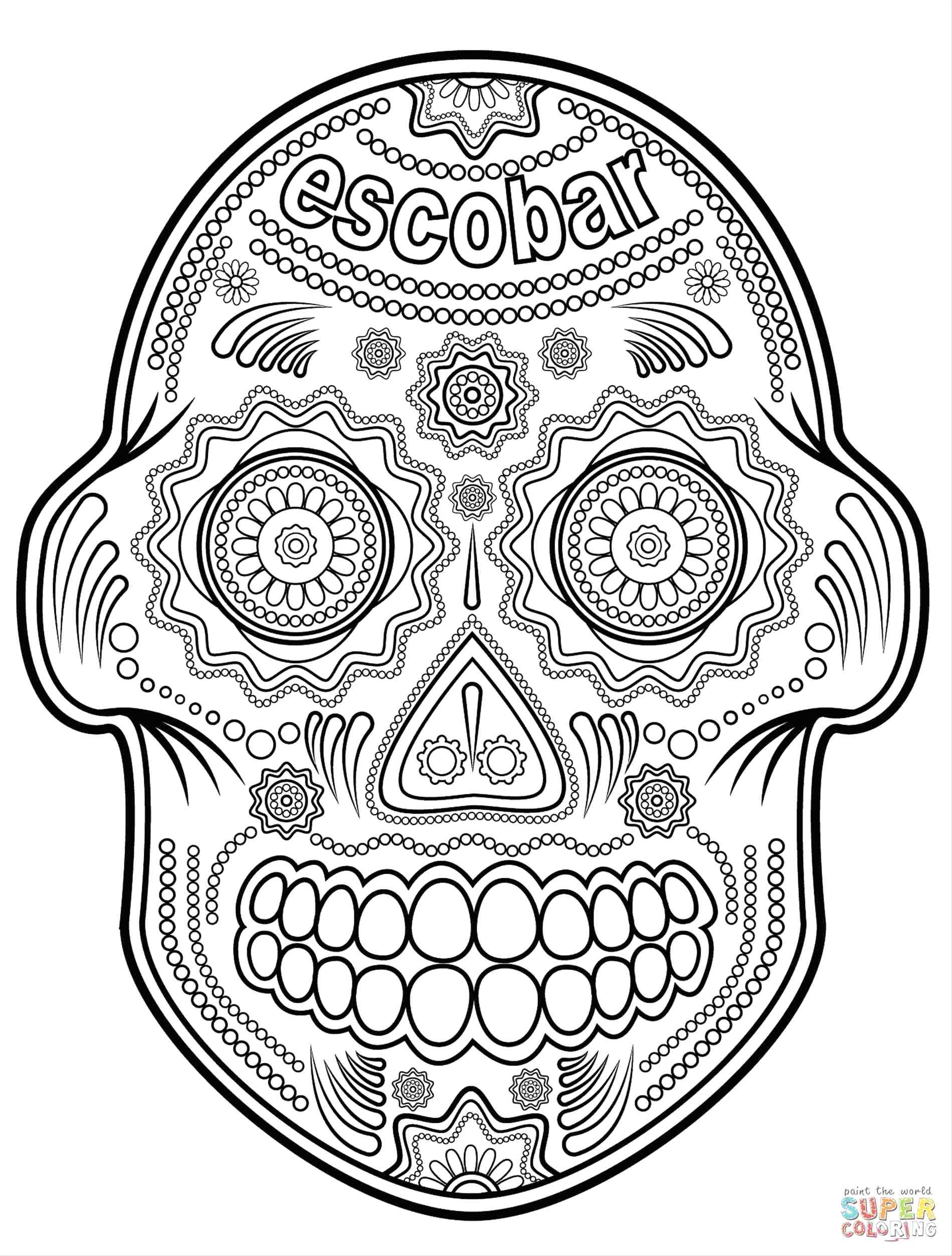 1899x2506 Coloring Day Of The Dead Skulls Coloring Pages