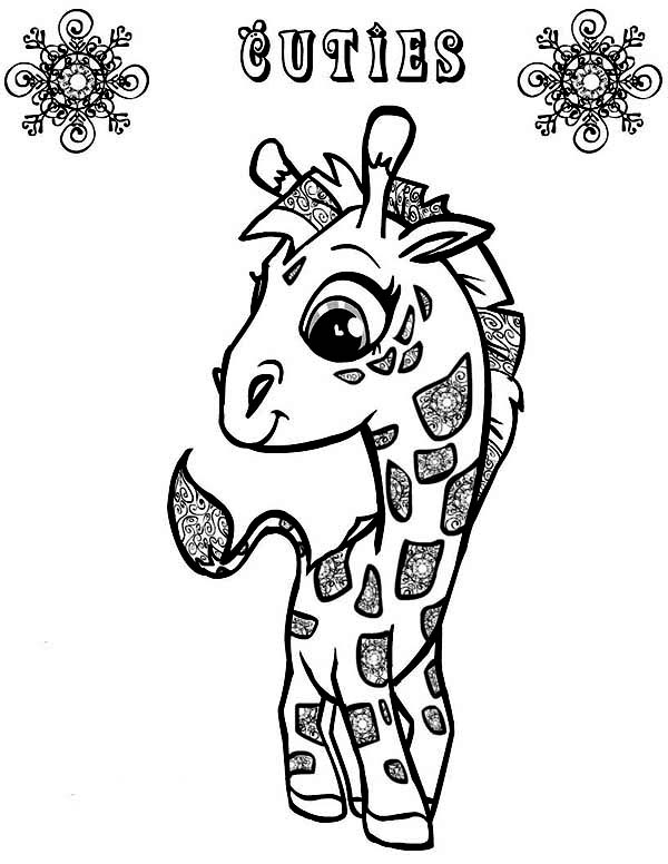 600x776 Cute Little Giraffe Coloring Page