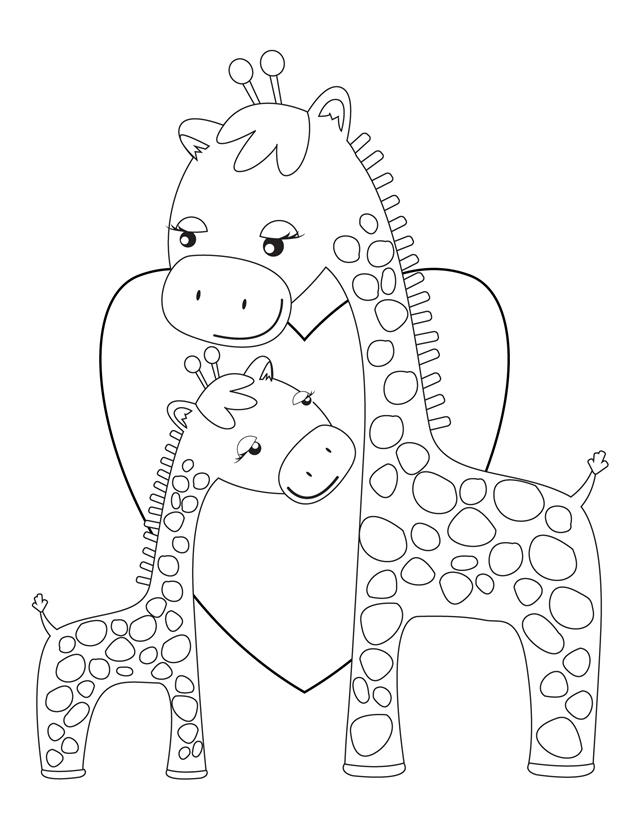 640x828 Pictures Of Giraffes To Color