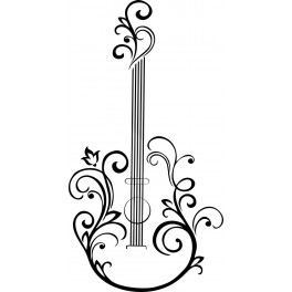 264x264 Naklejka Gitara
