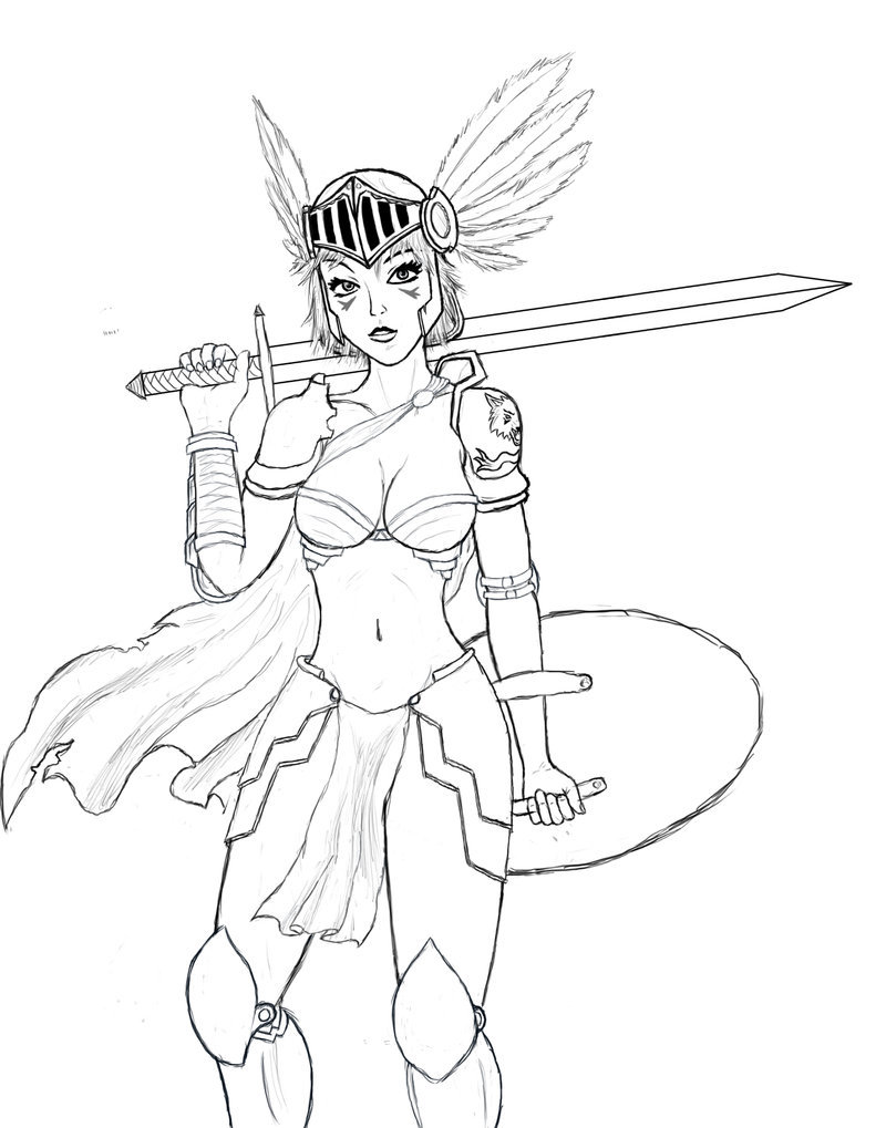 800x1019 Gladiator Girl Sketch By Choppadave
