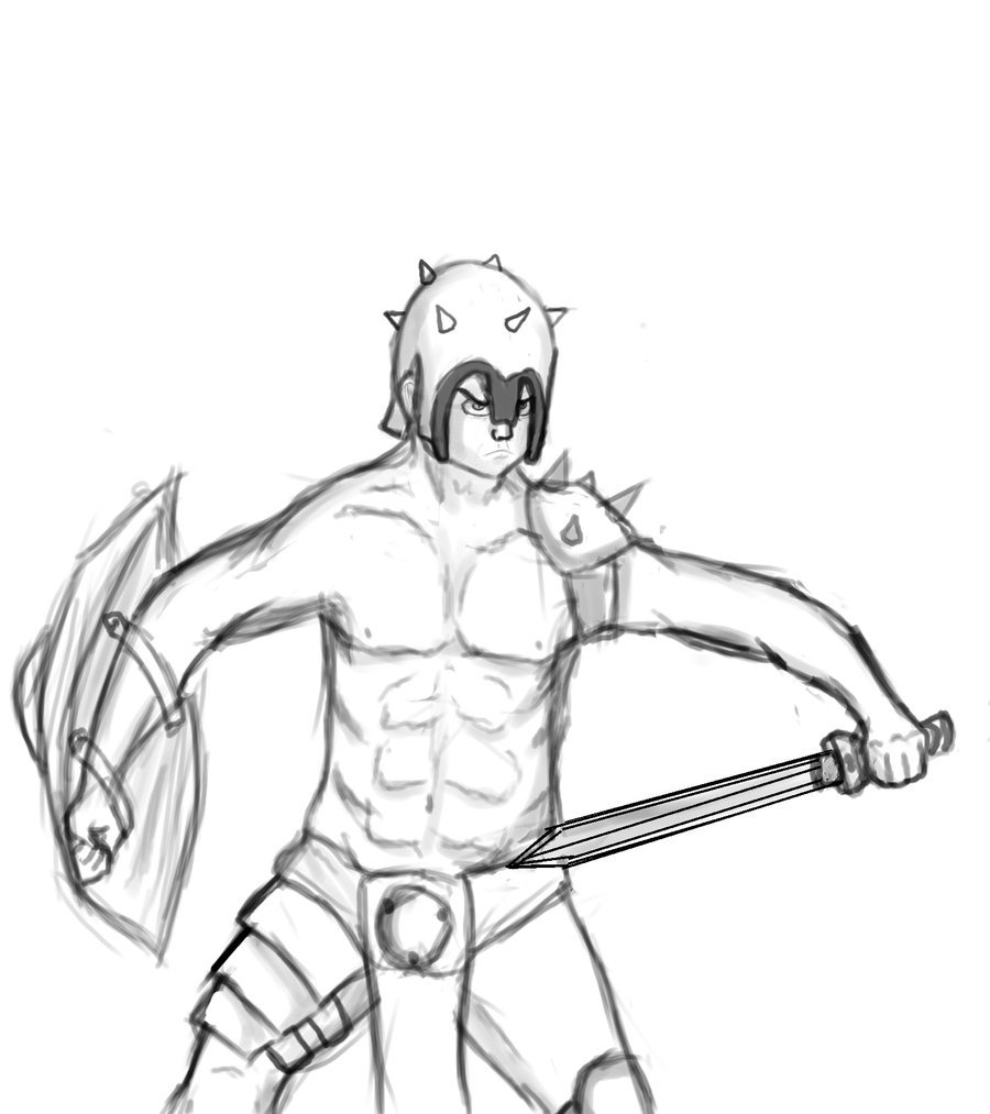 900x1013 Gladiator Sketch By Manganation