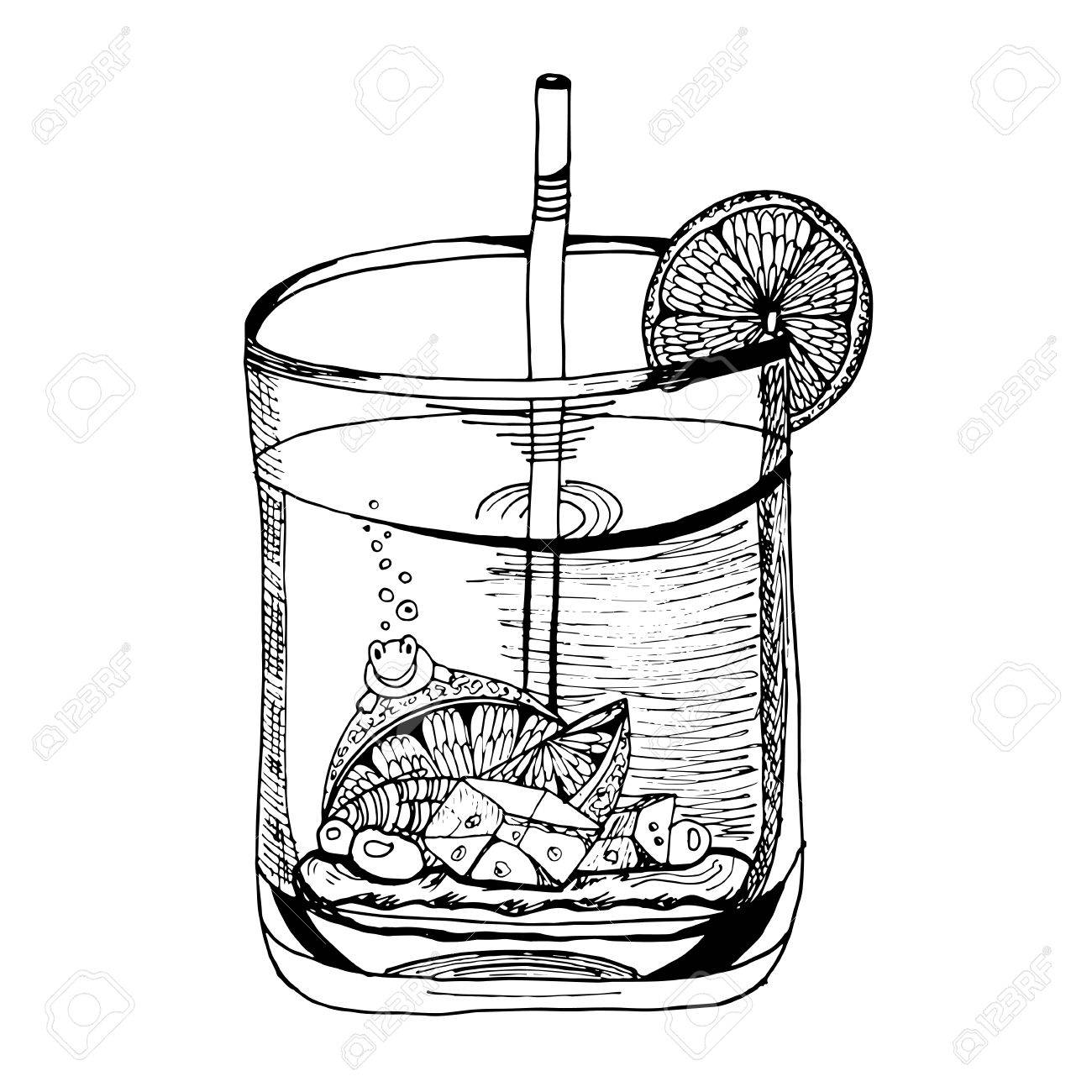 1300x1300 Glass Cup With A Drink Inside Royalty Free Cliparts, Vectors,