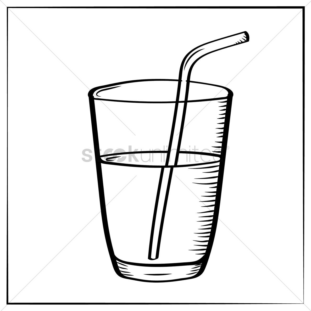 1300x1300 Glass With Straw Vector Image