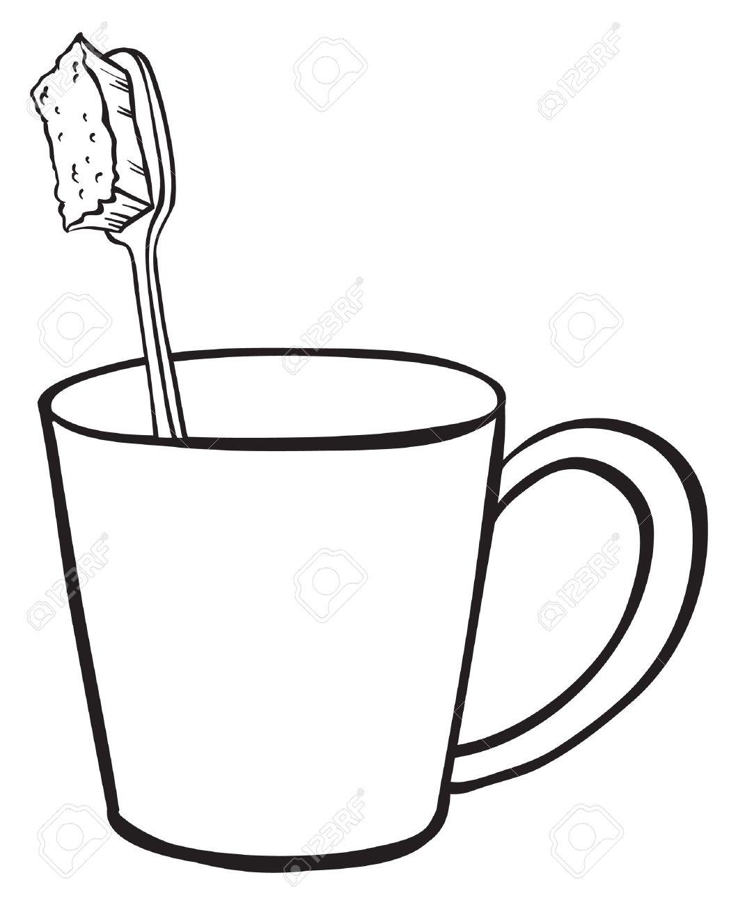 1060x1300 Illustration Of A Toothbrush Inside A Glass On A White Background