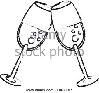 339x320 Drawing Glass Cups Celebration Wedding Stock Vector Art