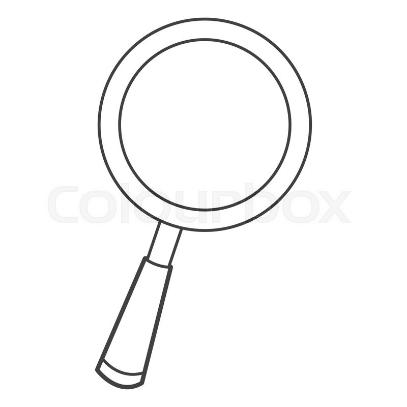 800x800 Flat Design Cartoon Magnifying Glass Icon Vector Illustration
